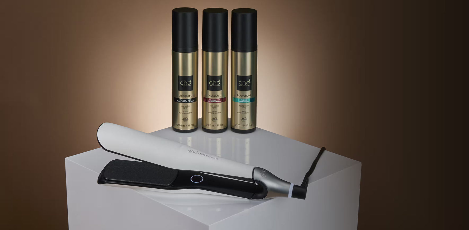 LISSEUR GHD CHRONOS MAX BLANC À PLAQUES LARGES (PLAQUES 43mm)